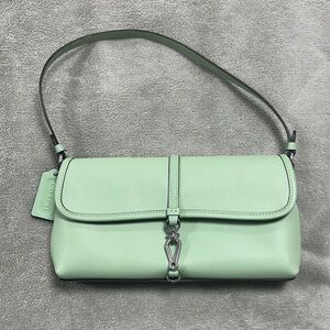 Green Leather Shoulder coach bag